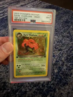 2000 POKEMON ROCKET 1ST ED #13 DARK VILEPLUME-HOLO PSA 9 - Image 1