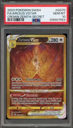 Pokemon Arceus VSTAR Crown Zenith Secret Rare Full Art #GG70 PSA 10 Gem Mint - Image 1