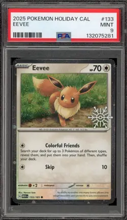 Pokemon Eevee 2025 Holiday Calendar Holo #133 PSA 9 Mint - Image 1