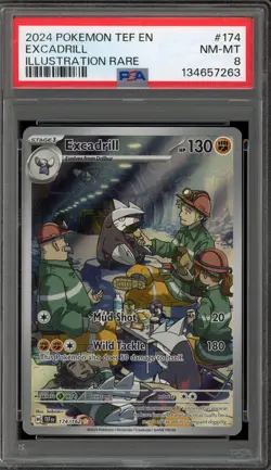 Pokemon Excadrill Temporal Forces Illustration Rare #174 PSA 8 - Image 1