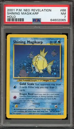 Pokemon Shining Magikarp Neo Revelation Unlimited Holo Secret Rare #66 PSA 7 - Image 1