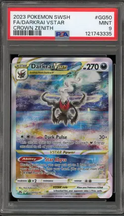 Pokemon Darkrai VSTAR Crown Zenith Galarian Gallery Full Art #GG50 PSA 9 Mint - Image 1