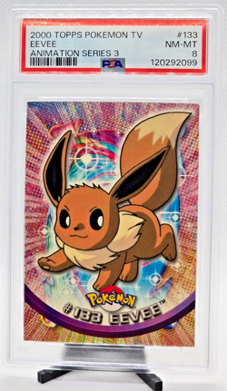 2000 TOPPS POKEMON TV ANIMATION SERIES 3 #133 EEVEE ANIMATION SERIES 3 PSA 8 - Image 1