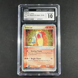 Entei ex Holo Rare Pokemon TCG EX Team Magma vs Aqua 91/95 2004 CGC 10 - Image 1