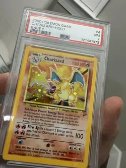 2000 POKEMON CHARIZARD - HOLO BASE SET 2 HOLO #4 PSA 7 NM - Image 3
