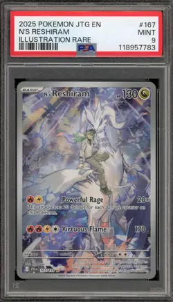 Pokemon N's Reshiram Journey Together Illustration Rare #167 PSA 9 Mint - Image 1