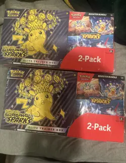 Pokemon Surging Sparks Elite Trainer Box + Booster Bundle, 2-pack - Image 1