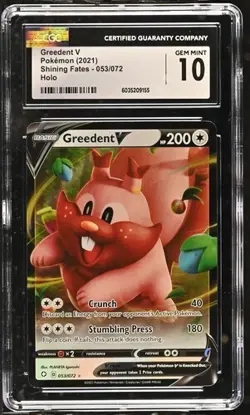 GREEDENT V (2021) POKEMON SHINING FATES - 053/072 (HOLO) CGC 10 - Image 1