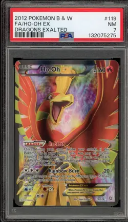 Pokemon Ho-Oh EX Dragons Exalted Full Art #119 PSA 7 - Image 1