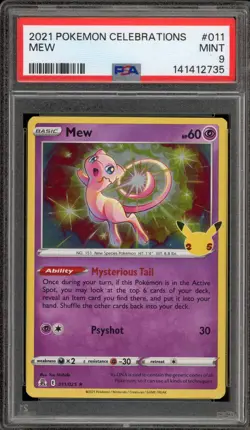 Pokemon Mew Celebrations Holo Rare #011 PSA 9 Mint - Image 1