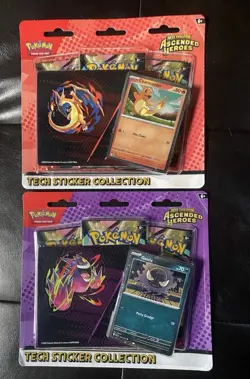 2x Pokemon Ascended Heroes Tech Sticker Collection Charmander & Gastly Promo!! - Image 1