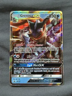 Pokemon Greninja GX TCG SM197 Sun & Moon Rare Holo Black Star Promo - Image 1