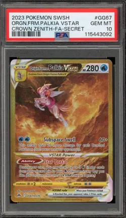 Pokemon Origin Forme Palkia VSTAR Crown Zenith Secret Rare Full Art #GG67 PSA 10 - Image 1