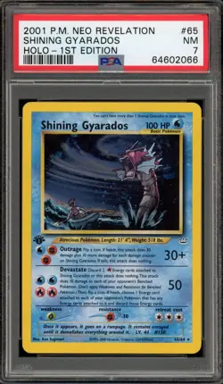 Pokemon Shining Gyarados Neo Revelation 1st Edition Holo Secret Rare #65 PSA 7 - Image 1
