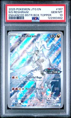 N's Reshiram 167/159 Enhanced Box Topper Pokemon PSA 10 *462 - Image 1