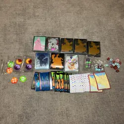 Pokemon Accessories Lot ETB Sleeves Dice Damage Coins Charzard Evee HUGE LOT A2 - Image 5