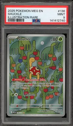 Pokemon Shuckle Mega Evolution Illustration Rare #136 PSA 9 Mint - Image 1