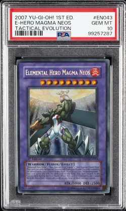 2007 YU-GI-OH! TAEV-TACTICAL EVOLUTION 1ST ED ELEMENTAL HERO MAGMA NEOS PSA 10 - Image 1
