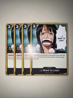 EB01-050 .I Want To Live!! X4 Playset One Piece Card Game English CCG - Image 1