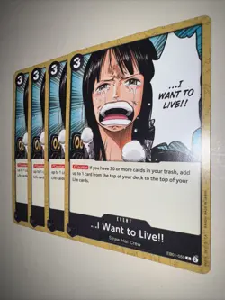 EB01-050 .I Want To Live!! X4 Playset One Piece Card Game English CCG - Image 3