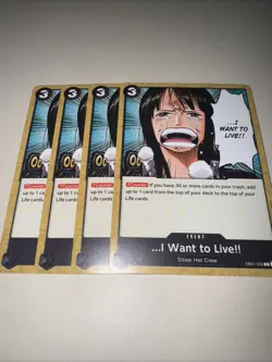 EB01-050 .I Want To Live!! X4 Playset One Piece Card Game English CCG - Image 4