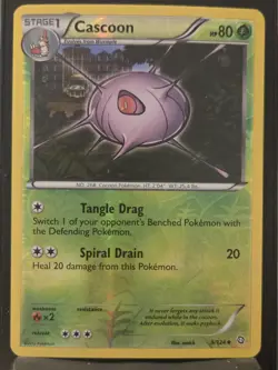 2012 Black & White - Dragons Exalted Cascoon Non Holo Pokemon Card - LP - Image 1