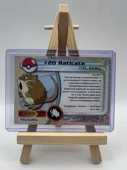 Raticate #20 Topps TV Animation Edition Blue Label Holo Pokemon Card - LP/MP - Image 2