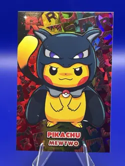 Pikachu Poncho Mewtwo - Red Holo Box Hit - Team Rocket Card Database - Pokemon - Image 1