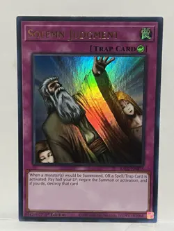 Solemn Judgment RA02-EN075 Ultra Rare 1st Edition Trap NM YuGiOh Card - Image 1