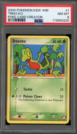 Pokemon Treecko Kids' WB! Poke Card Creator #1 PSA 8 - Image 1
