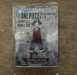 One piece Bandai Namco Monkey.D.Luffy US Voyage Promo Card (SEALED) - Image 1