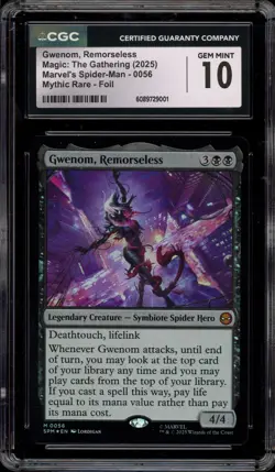 Magic MTG Gwenom, Remorseless Spider-Man Mythic Rare Foil #0056 CGC 10 Gem Mint - Image 1