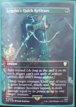 MTG Legolas's Quick Reflexes *BORDERLESS FOIL* The Lord of the Rings 493 NM - Image 1