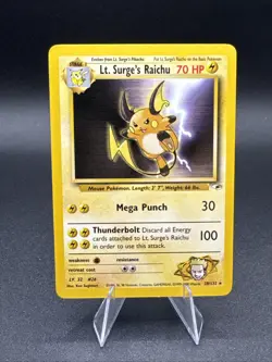 Pokemon TCG Lt. Surge's Raichu 28/132 Non-Holo Rare Unlimited Gym Heroes - Image 1