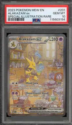 Pokemon Alakazam ex 151 MEW EN Special Illustration Rare #201 PSA 10 Gem Mint - Image 1
