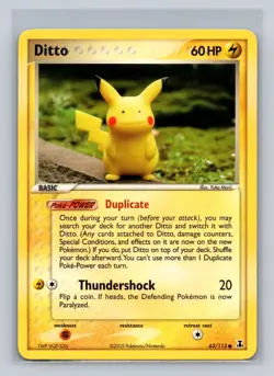 Pokemon Pikachu EX Delta Ditto Species 63/113 Non-Holo LP/NM - Image 1