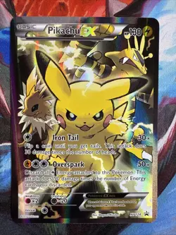 Pikachu EX - XY124 Black Star Promo Alternate Art Pokemon - LP - Image 1