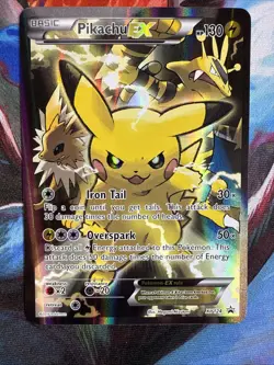 Pikachu EX - XY124 Black Star Promo Alternate Art Pokemon - LP - Image 2