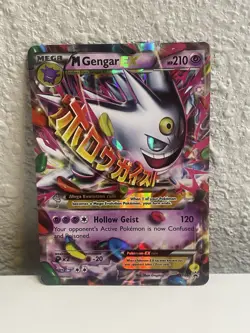 Pokemon Mega M Gengar EX XY166 Full Art Black Star Promo Holo Near Mint - Image 1
