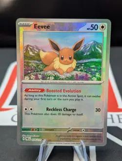 EEVEE 074/131 POKE BALL REVERSE HOLO PRISMATIC EVOLUTIONS POKEMON TCG NM - Image 1