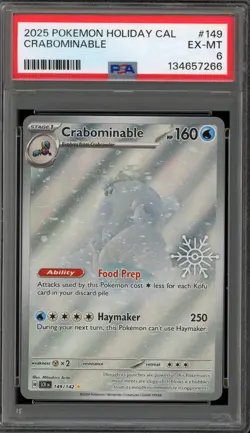 Pokemon Crabominable 2025 Holiday Calendar #149 PSA 6 - Image 1