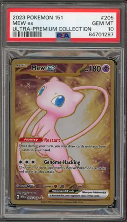 Pokemon Mew ex 151 Ultra-Premium Coll. Gold Metal Promo #205 PSA 10 Gem Mint - Image 1