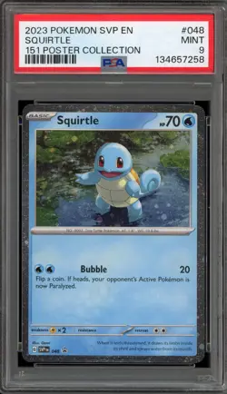 Pokemon Squirtle 151 Poster Coll. Holo Promo SVP EN 048 PSA 9 Mint - Image 1
