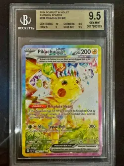 2024 Pokemon Scarlet and Violet Surging Sparks Pikachu ex SIR #238 BGS 9.5 - Image 1