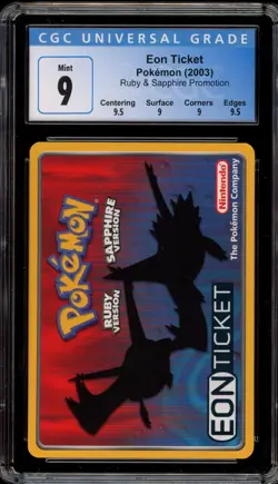 Pokemon Eon Ticket Ruby & Sapphire Promotion CGC 9 Mint - Image 1