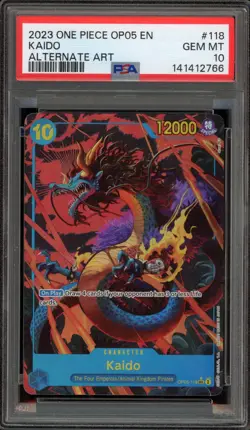 One Piece CCG Kaido Alternate Art OP05-118 PSA 10 Gem Mint - Image 1