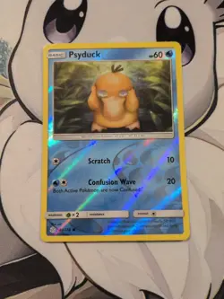 Pokemon TCG Cosmic Eclipse Psyduck Reverse Holo Card 40/236 SM - Image 1