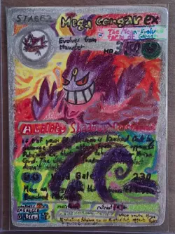 [FANART] Mega Gengar ex - 284/217 - Ascended Heroes Hand-Drawn SIR Pokemon Card - Image 1