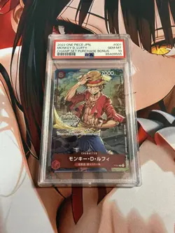 PSA 10 One Piece Card Game Monkey D. Luffy P-001 Championship Promo Japanese - Image 1