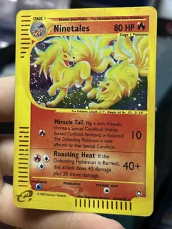Ninetales H19/H32 Aquapolis 2002 Rare Holo e-Series Pokemon Card TCG - Image 4